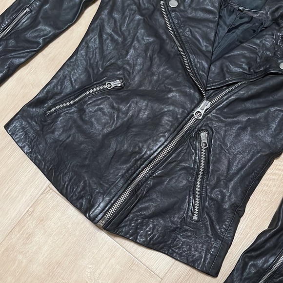 MADEWELL Washed Leather Motorcycle Jacket, BLACK SIZE XS - Picture 7 of 11
